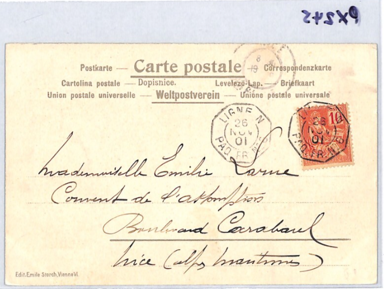 FRANCE Cols ART NOUVEAU Postcard Super *BIRDS* Design 1901 PAQUEBOT PX245 - Image 8