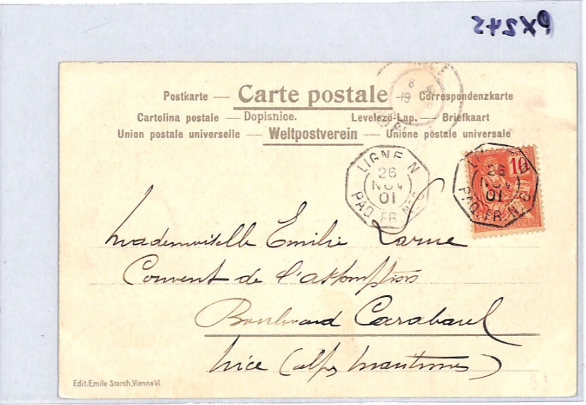 FRANCE Cols ART NOUVEAU Postcard Super *BIRDS* Design 1901 PAQUEBOT PX245 - Image 10