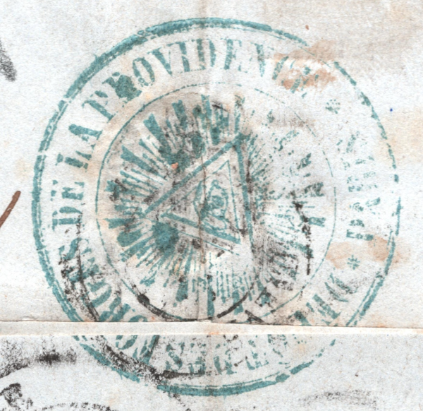 FRANCE Cover 1854 Paris *BLUE EYE CACHET*Société Anonyme MASONIC? Maubeuge XG102
