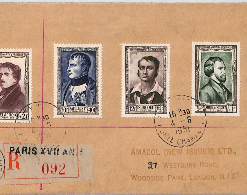 FRANCE Cover 1951 *National Relief Fund* CHARITY Set 30+10f NAPOLEON Paris VM116 - Image 6