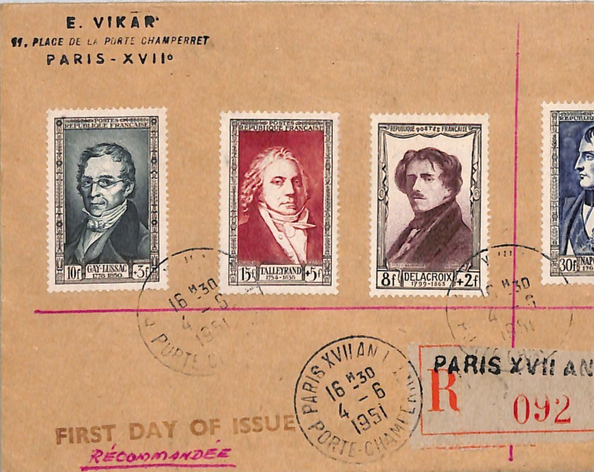 FRANCE Cover 1951 *National Relief Fund* CHARITY Set 30+10f NAPOLEON Paris VM116 - Image 7