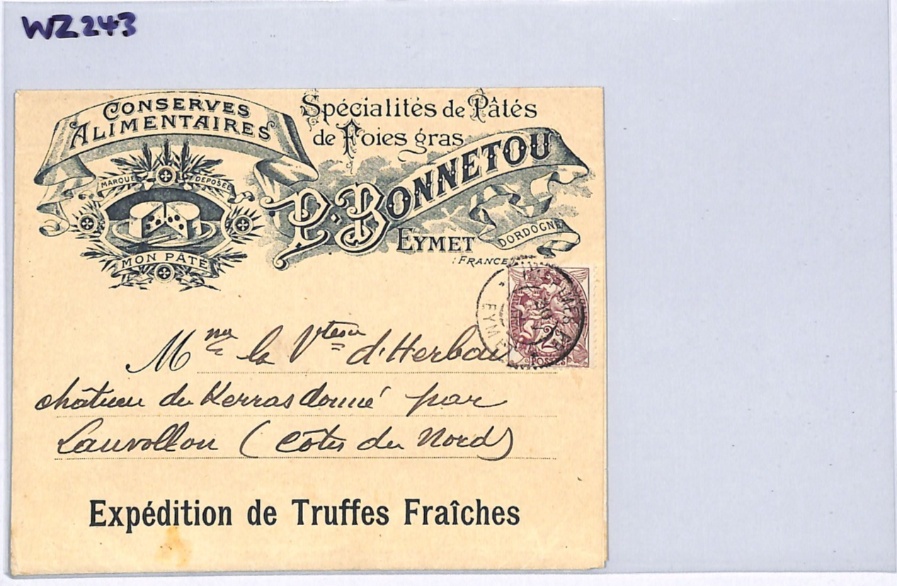 FRANCE Cover *FRESH TRUFFLES* ADVERT Illustrated EYMET 2c 1900 {samwells}WZ243 - Image 10