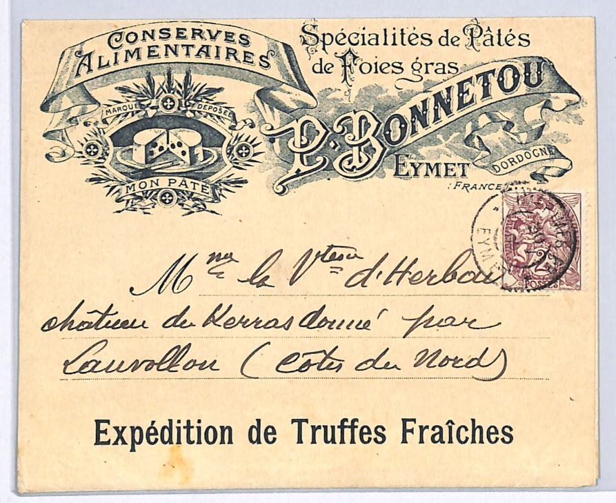 FRANCE Cover *FRESH TRUFFLES* ADVERT Illustrated EYMET 2c 1900 {samwells}WZ243 - Image 2