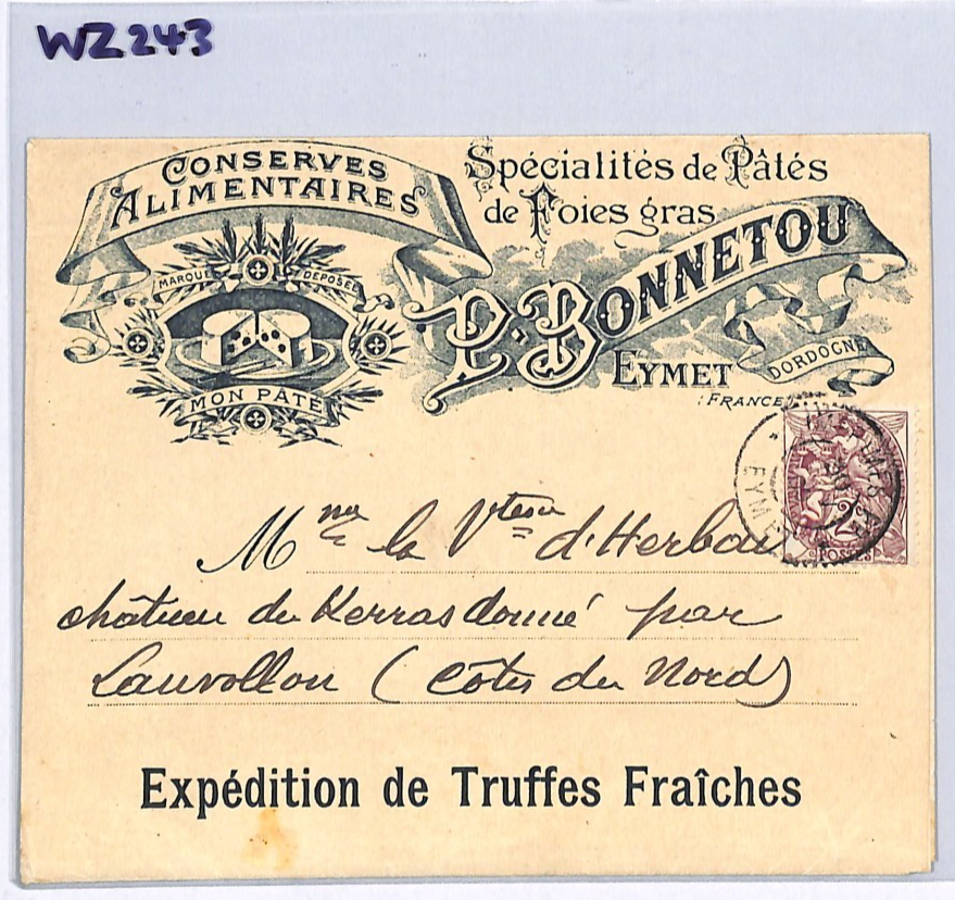 FRANCE Cover *FRESH TRUFFLES* ADVERT Illustrated EYMET 2c 1900 {samwells}WZ243 - Image 8