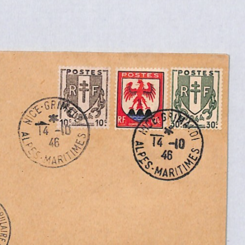 FRANCE Cover *PARACHUTE DROP* 1946 LABEL Test Flight Nice-Grimaldi Alps YZ266 - Image 7