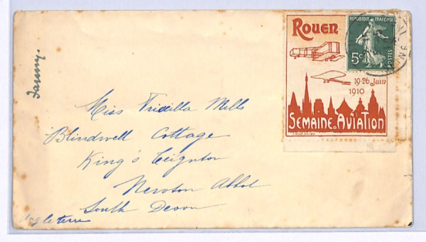 FRANCE Cover ROUEN SEMAINE D'AVIATION 1910 Label GB Devon Newton Abbot XF274 - Image 4