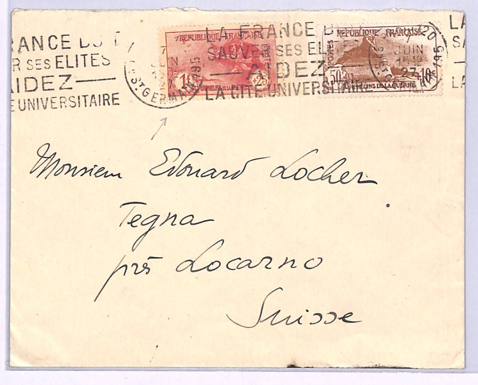 FRANCE Cover *WAR ORPHANS* Charity Stamps 1f+25c HIGH VALUE 1927 Locarno WZ409 - Image 2