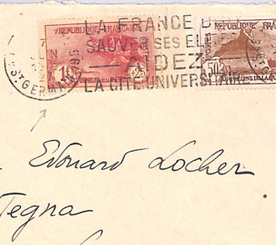 FRANCE Cover *WAR ORPHANS* Charity Stamps 1f+25c HIGH VALUE 1927 Locarno WZ409 - Image 5