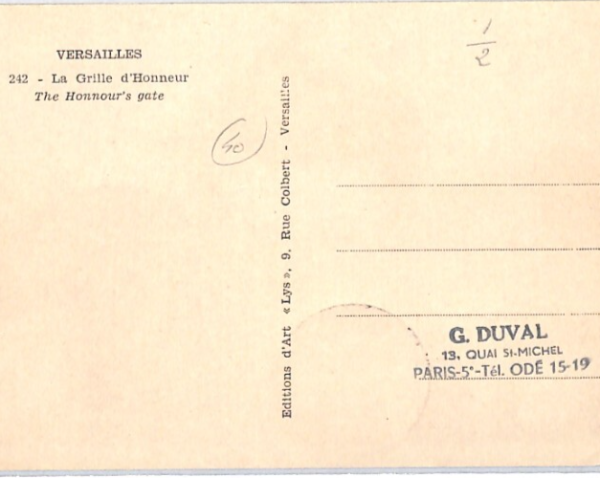 FRANCE FDC MAXI CARD Postcard 1952 *Versailles* GATE First Day {samwells}PX296 - Image 5