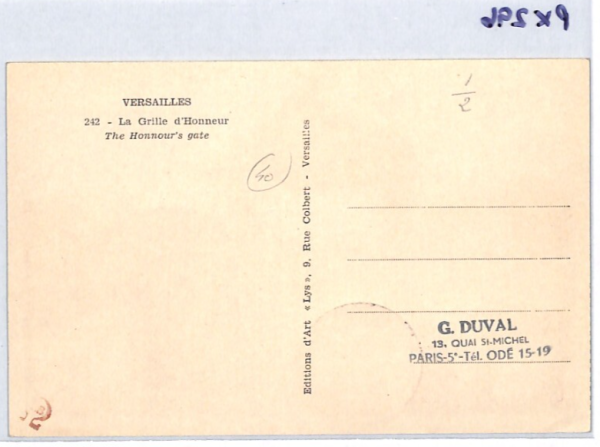 FRANCE FDC MAXI CARD Postcard 1952 *Versailles* GATE First Day {samwells}PX296 - Image 7