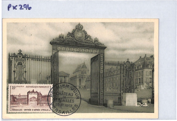 FRANCE FDC MAXI CARD Postcard 1952 *Versailles* GATE First Day {samwells}PX296 - Image 8