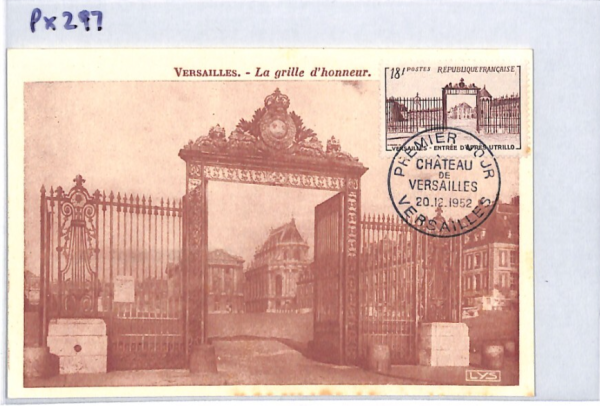 FRANCE FDC MAXI CARD Postcard 1952 *Versailles* GATE First Day {samwells}PX297 - Image 8