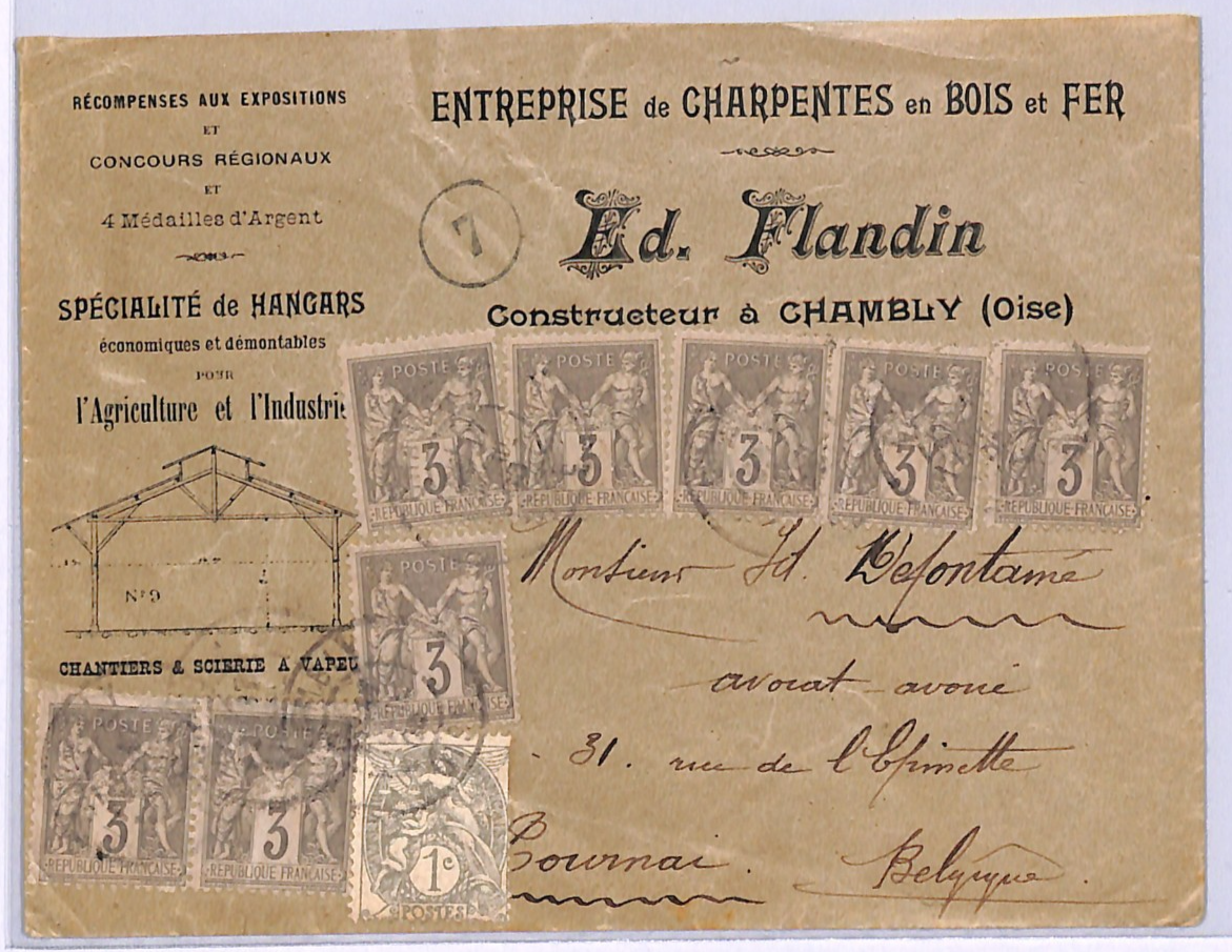FRANCE Illustrated ADVERT Cover *HANGARS* Chambly 1905 WOODEN STRUCTURES WD344 - Image 6