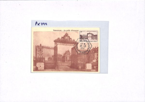 FRANCE MAXI CARD Postcard 1952 Versailles Gate HEX Cancel {samwells-covers}PX299 - Image 10