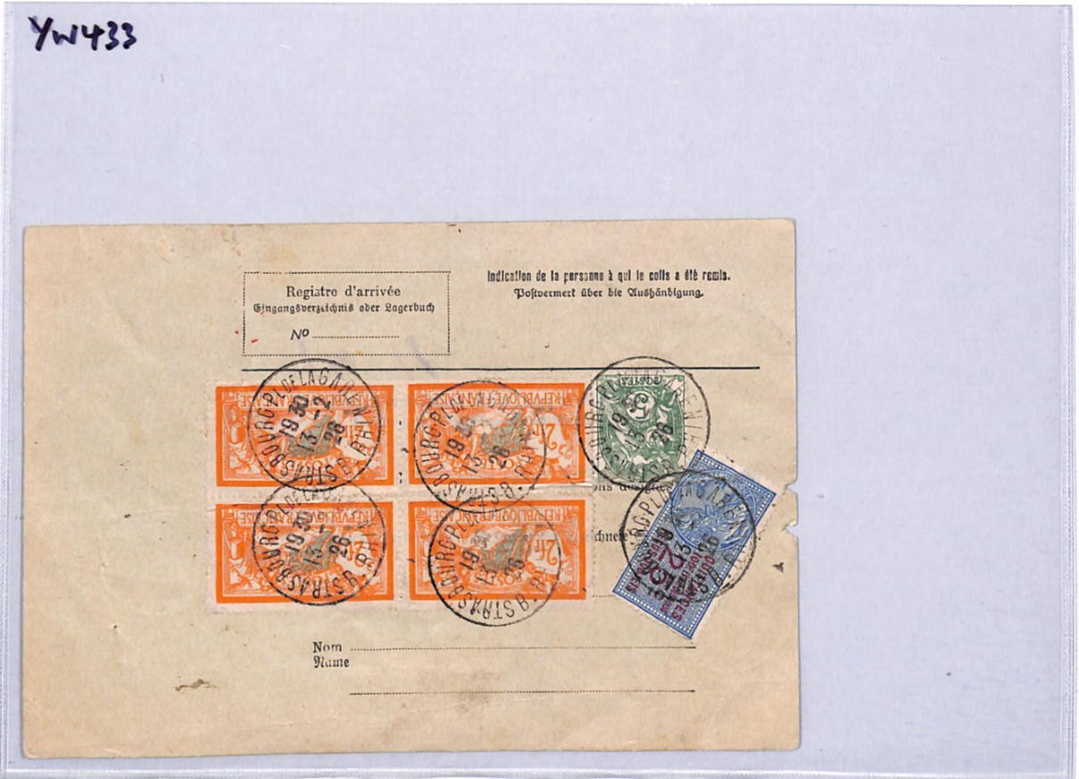FRANCE PARCEL POST LABEL Strasbourg 1927 Switzerland {samwells-covers}YW433 - Image 11