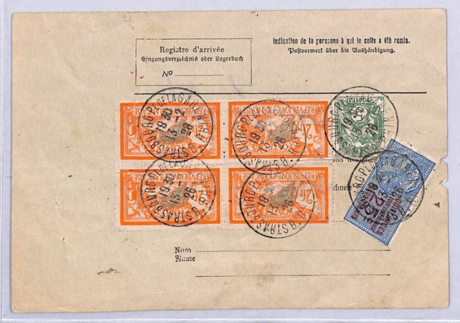 FRANCE PARCEL POST LABEL Strasbourg 1927 Switzerland {samwells-covers}YW433 - Image 3