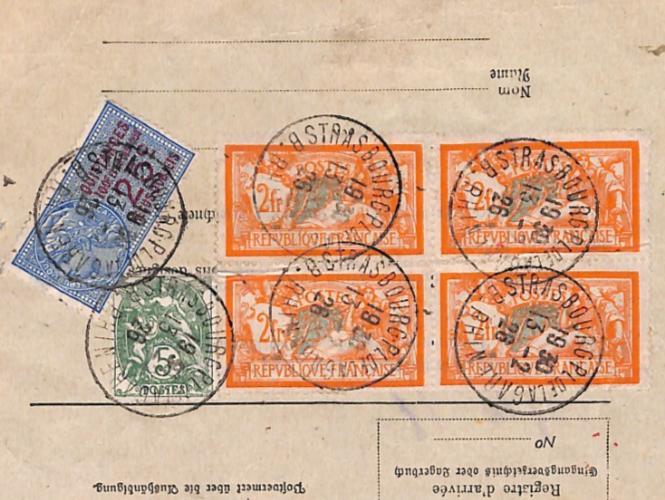 FRANCE PARCEL POST LABEL Strasbourg 1927 Switzerland {samwells-covers}YW433 - Image 5