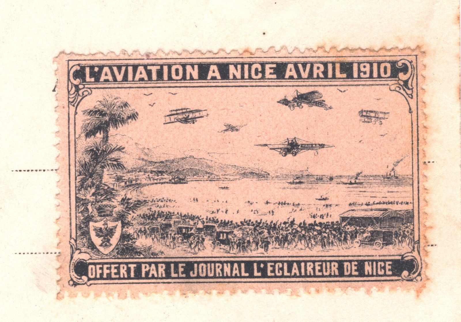 FRANCE PIONEER AVIATION Card GRAND MEETING D'AVIATION NICE 1910 Unposted WQ54