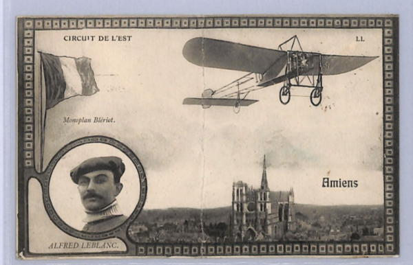FRANCE PIONEER AVIATION Postcard CIRCUIT DE L'EST Label Amiens Espiet 1910 XF265 - Image 4