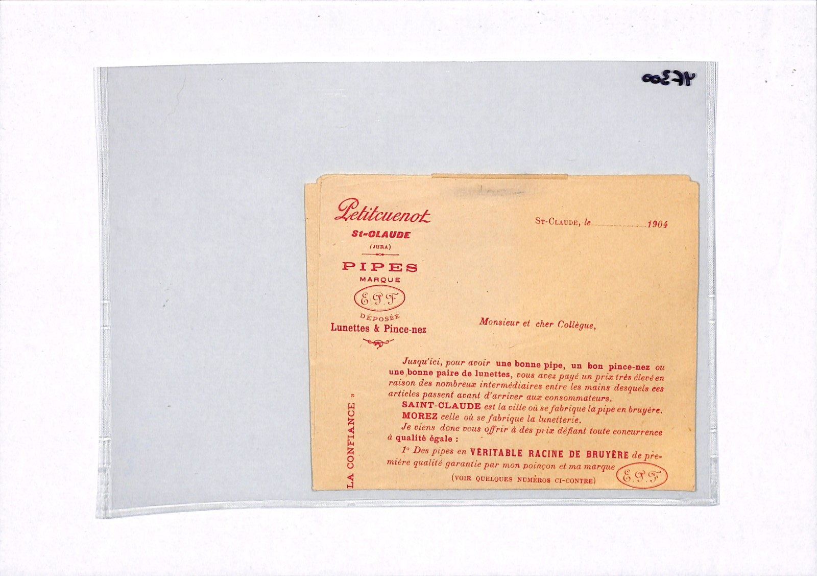 FRANCE Pipe Advertisement 1903 *INTACT WRAPPER BAND* Rare IMPRIMES CDS YF300 - Image 13