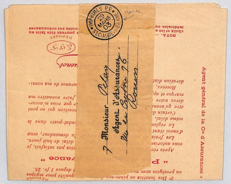 FRANCE Pipe Advertisement 1903 *INTACT WRAPPER BAND* Rare IMPRIMES CDS YF300 - Image 3