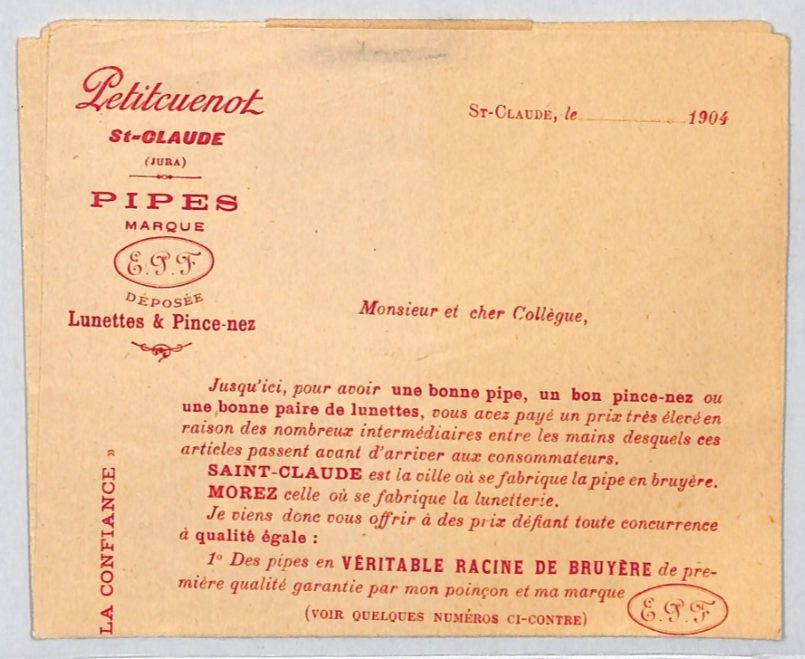 FRANCE Pipe Advertisement 1903 *INTACT WRAPPER BAND* Rare IMPRIMES CDS YF300 - Image 4