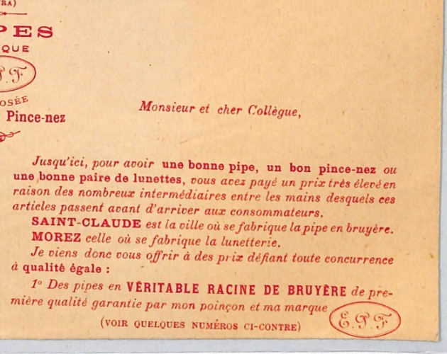 FRANCE Pipe Advertisement 1903 *INTACT WRAPPER BAND* Rare IMPRIMES CDS YF300 - Image 7