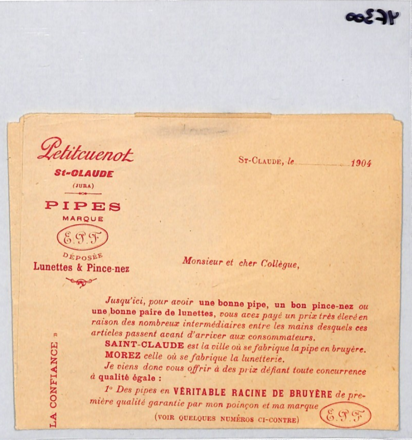 FRANCE Pipe Advertisement 1903 *INTACT WRAPPER BAND* Rare IMPRIMES CDS YF300 - Image 9