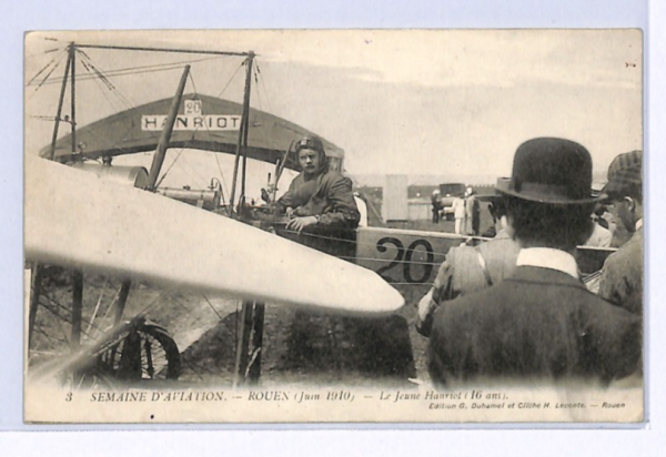 FRANCE Postcard 1910 Rouen SEMAINE D'AVIATION Label Brown {Silhombra V36}XF276 - Image 6