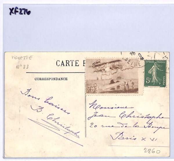 FRANCE Postcard 1910 Rouen SEMAINE D'AVIATION Label Brown {Silhombra V36}XF276 - Image 7