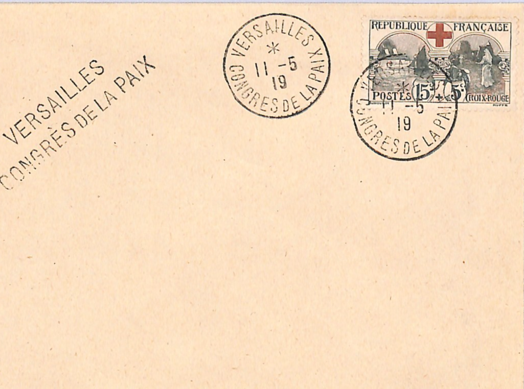 FRANCE RED CROSS Cover *VERSAILLES PEACE CONGRESS* CDS (WW1) 1919 WD315