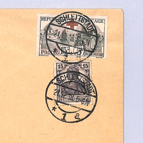 FRANCE Red Cross 15+5c CHARITY STAMP Cover 1918 GERMANY MIXED FRANKING CTO WZ412 - Image 13