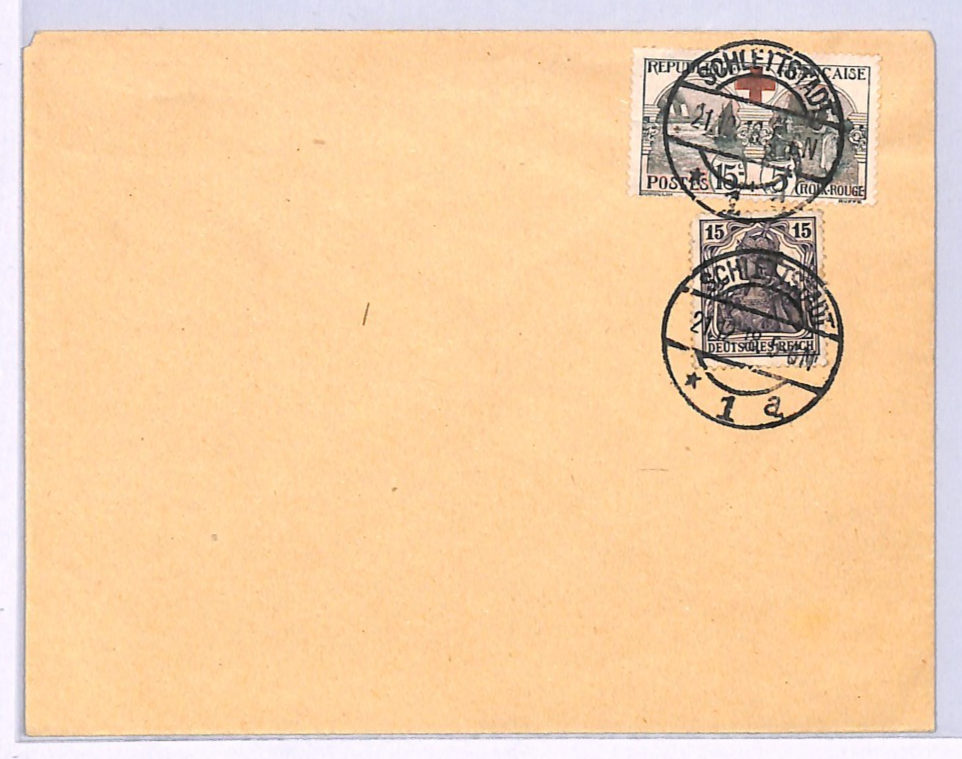 FRANCE Red Cross 15+5c CHARITY STAMP Cover 1918 GERMANY MIXED FRANKING CTO WZ412 - Image 2
