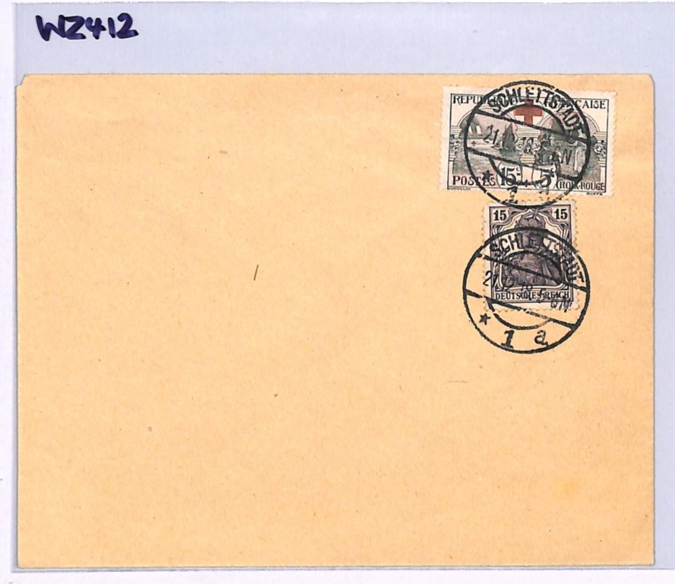FRANCE Red Cross 15+5c CHARITY STAMP Cover 1918 GERMANY MIXED FRANKING CTO WZ412 - Image 4