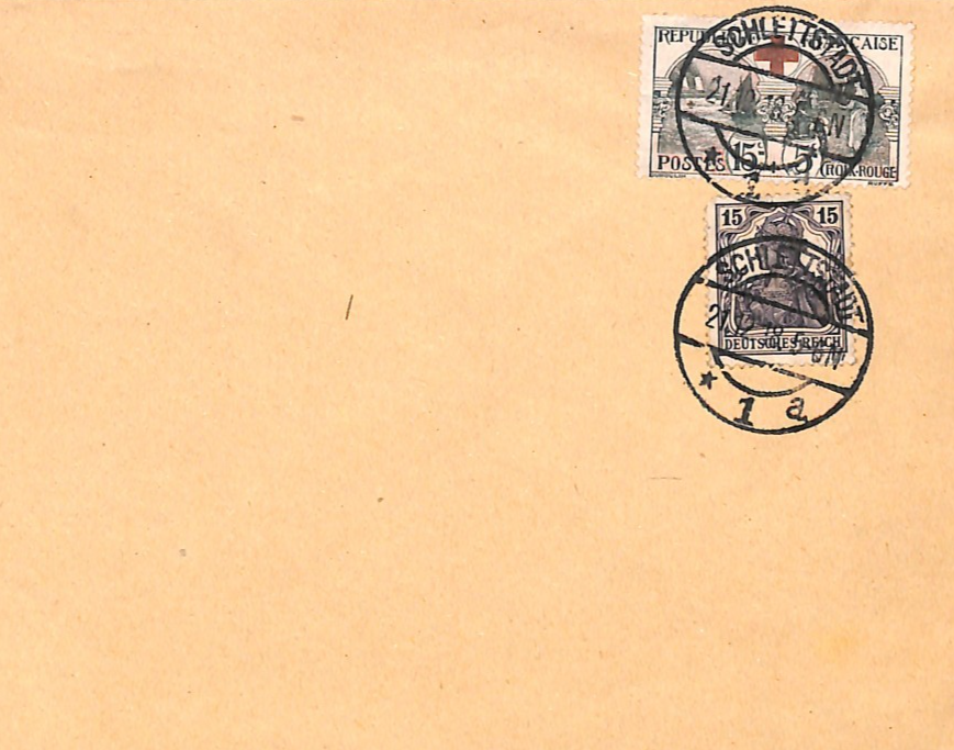 FRANCE Red Cross 15+5c CHARITY STAMP Cover 1918 GERMANY MIXED FRANKING CTO WZ412 - Image 7