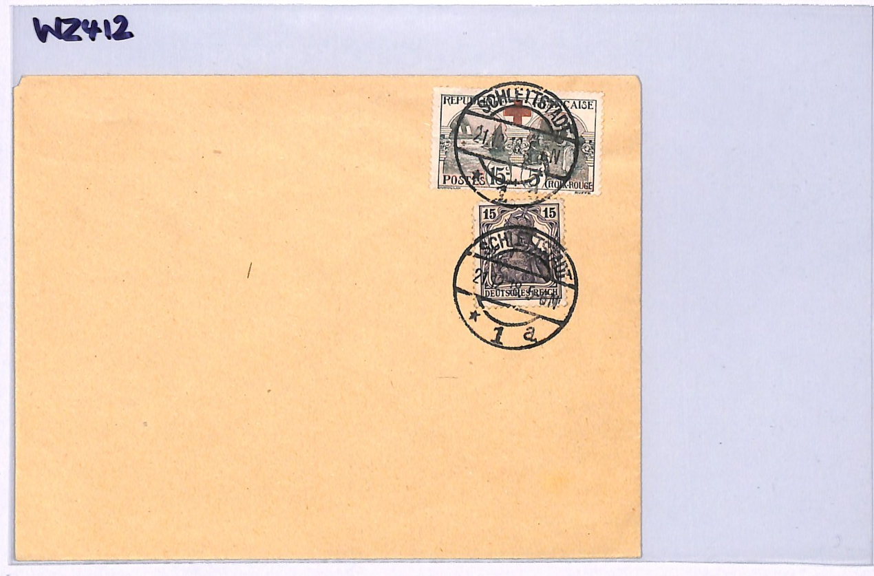 FRANCE Red Cross 15+5c CHARITY STAMP Cover 1918 GERMANY MIXED FRANKING CTO WZ412 - Image 9