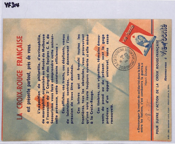 FRANCE Red Cross Congress Advertisement 1949 {samwells-covers}YF314 - Image 8