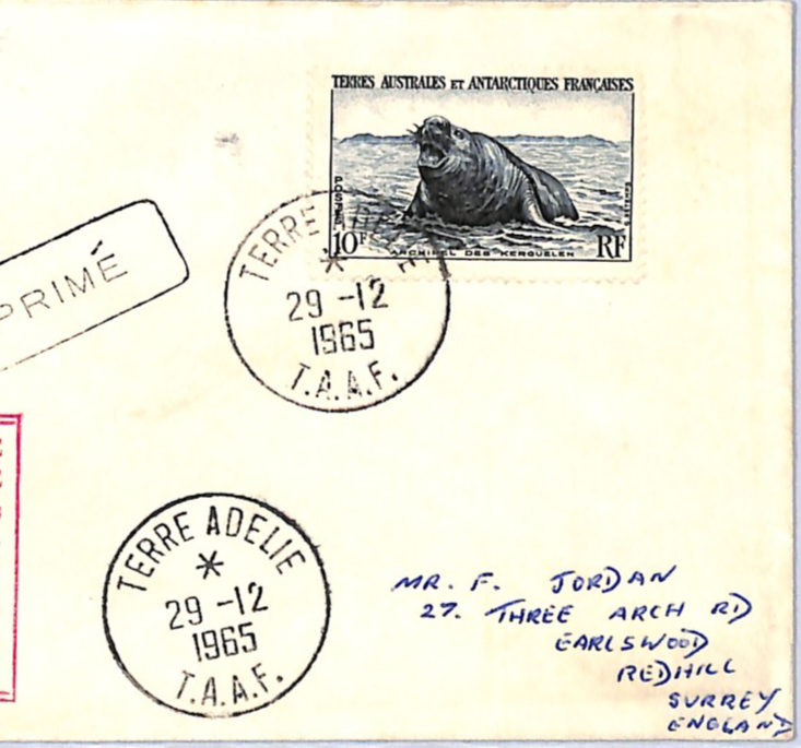 FRANCE TAAF ANTARCTICA Cover Terre Adelie 1965 EXPEDITION Ship THALA DAN VF23 - Image 2