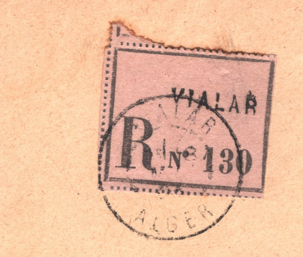 FRANCE USED ABROAD ALGERIA Cover 20c RIGHTS *Vialar* 1903 CDS Registered WX120 - Image 3