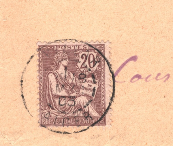 FRANCE USED ABROAD ALGERIA Cover 20c RIGHTS *Vialar* 1903 CDS Registered WX120 - Image 6