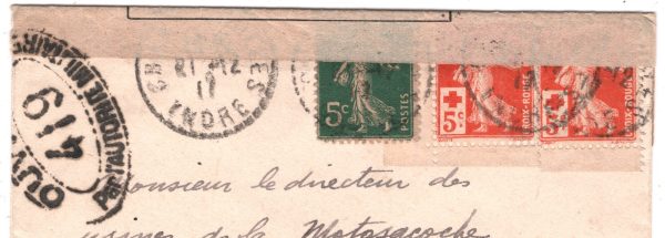 FRANCE WW1 Censor Cover 10c+5c *RED CROSS* Charity POW AGENCY Geneva 1917 YF309 - Image 10