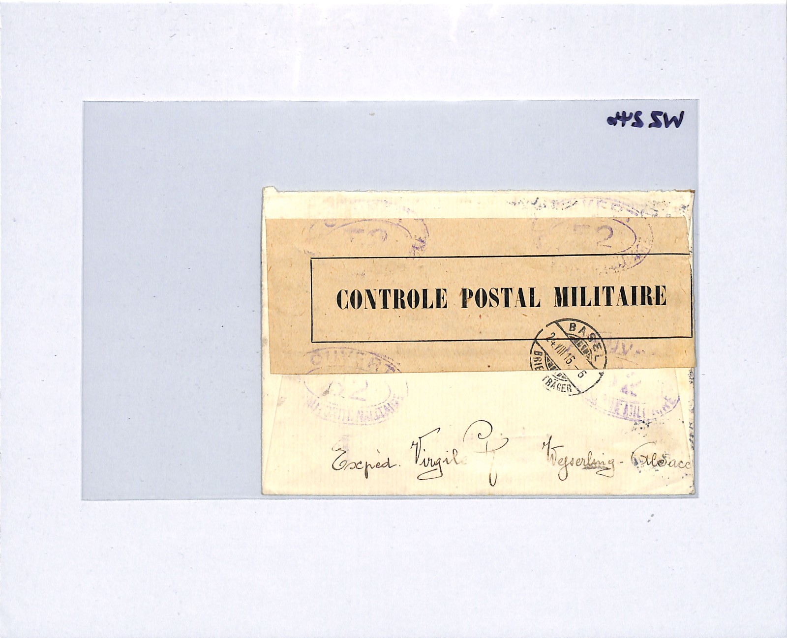 FRANCE WW1 Cover PATRIOTIC *FLAG* Alsace SOWER Censor Reg 1916 2c Block WZ246 - Image 13