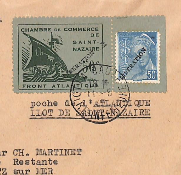FRANCE WW2 Cover *LIBERATION* Overprints La Baule 1945 Registered {Signed}WF241 - Image 5