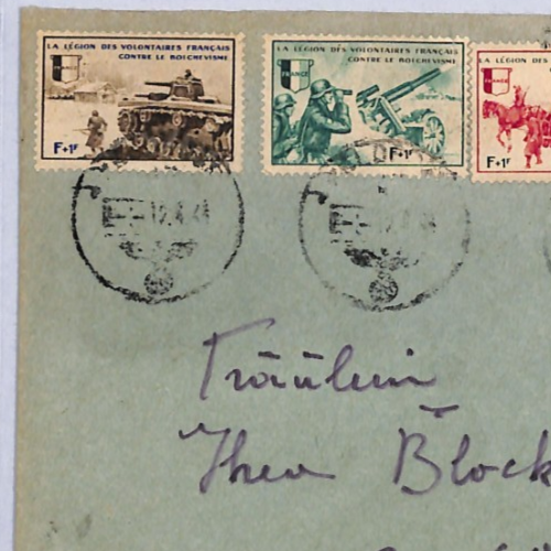 FRANCE WW2 Military Cover *FRENCH LEGION* ANTI-BOLSCHEVIC Germany Feldpost YF229 - Image 5