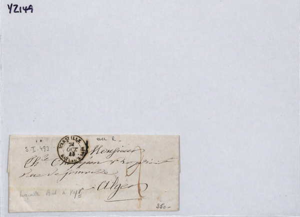 FRANCE/ALGERIA MARITIME Cover Marseille 1848 *BATEAU-VAPEUR* CDS STEAMSHIP YZ149 - Image 15