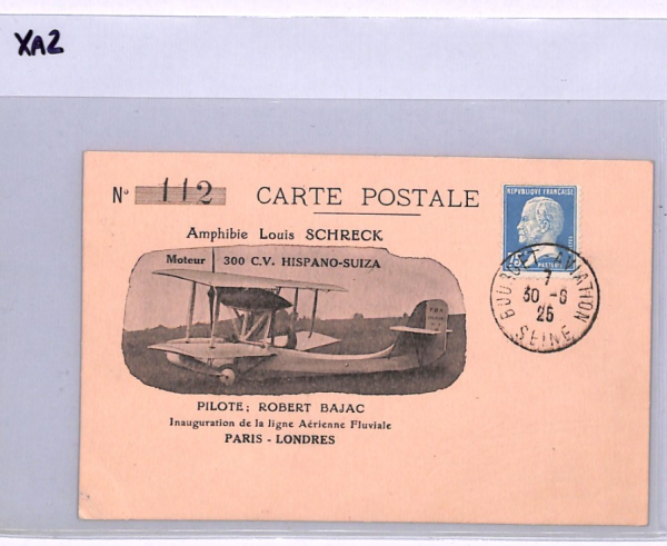 FRANCE/GB Air Mail AVIATION ART Card 1925 FIRST FLIGHT Paris-London BAJAC XA2 - Image 6