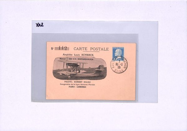 FRANCE/GB Air Mail AVIATION ART Card 1925 FIRST FLIGHT Paris-London BAJAC XA2 - Image 8