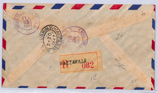 FRENCH CONGO Air HIGH VALUES Cover 1947 Planes *FLYING BOATS* France Cols YF236 - Image 4