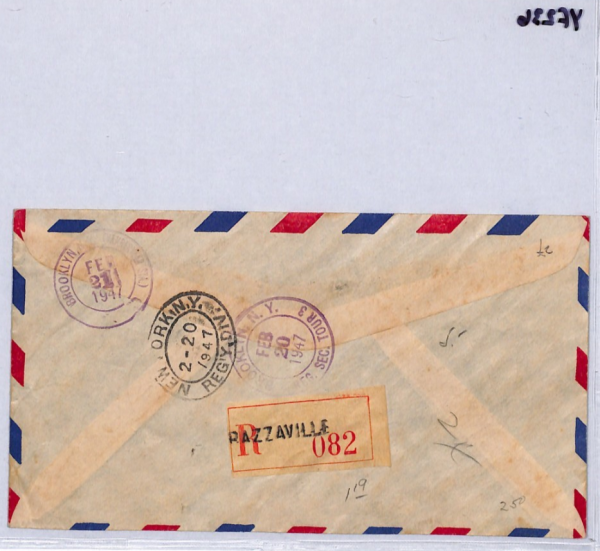 FRENCH CONGO Air HIGH VALUES Cover 1947 Planes *FLYING BOATS* France Cols YF236 - Image 10
