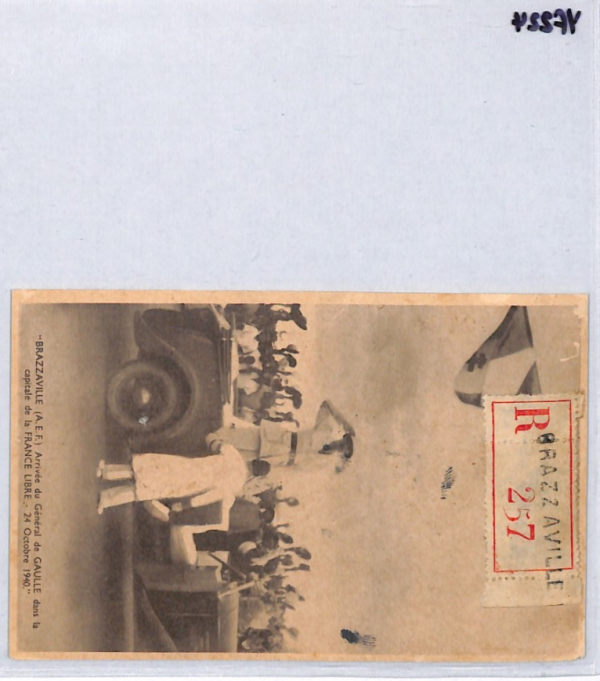 FRENCH CONGO *LIBRE* Reg'd DE GAULLE Postcard WW2 Brazzaville 1943 Accra YF224 - Image 9
